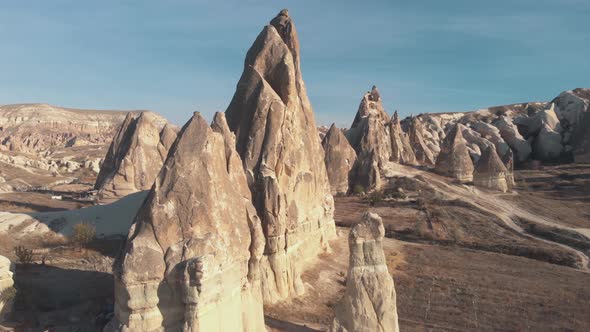 Fairy Chimneys rock formation in Cappadocia. Turkey amazing nature landscape alt