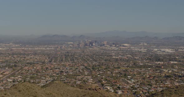 Phoenix, Arizona filmed from South Mountain Park alt