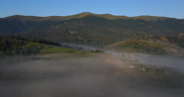 Evaporation Comes From Sunlight. Carpathian Mountains
