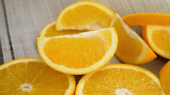 Sliced Orange Fruit on White Tablecloth