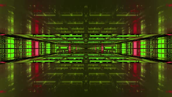A 3d Illustration of  FHD 60 FPS Green Corridor