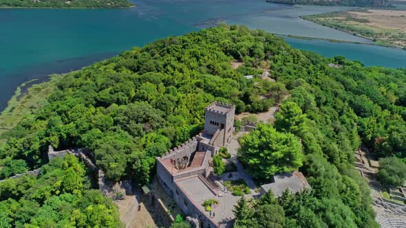 Beach on Coast of Ionian Sea in Albania View From Drone alt