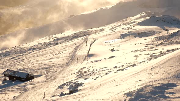 Sunset Above the Slovakia Ski Resort alt