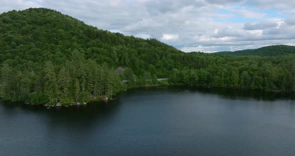Lake Forest And Mountains View From Drone 2