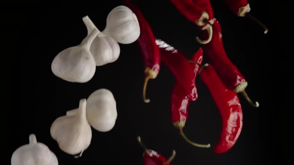 Red Chili Pepper And Garlic Bulbs alt
