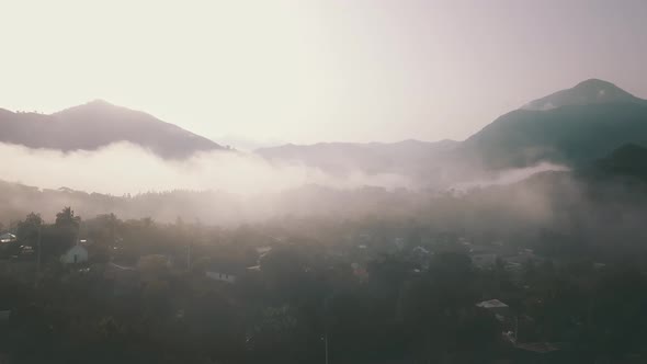 Aerial View of Mountains Clouds alt