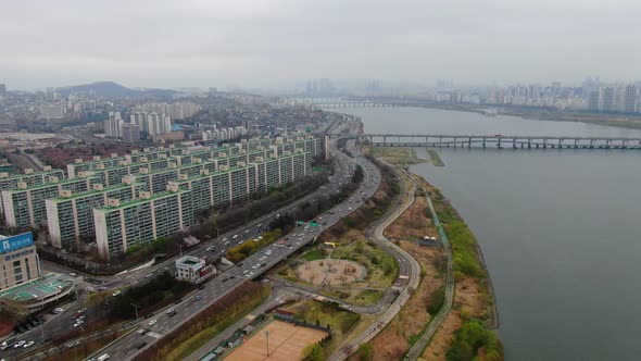 Seoul High Rise Apartment Gangbyeonbuk Ro Road Traffic