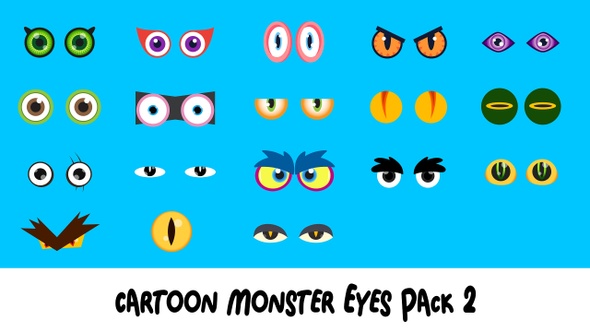Cartoon Monster Eyes Pack 2