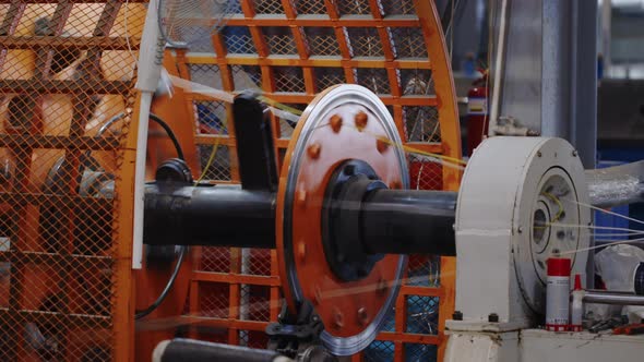 Electric Cable Production Line in Process in Cable Plant