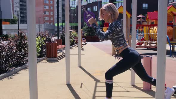 Woman's outdoor workout in summer