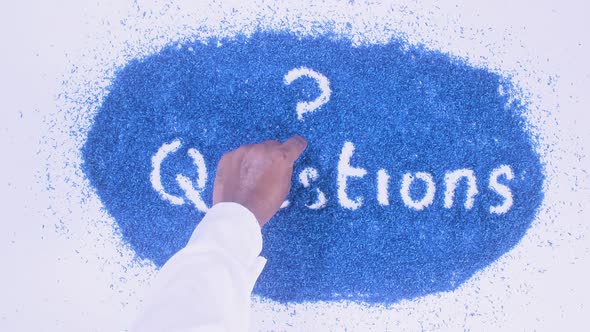 Indian Hand Writes On Blue Questions