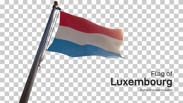 Luxembourg Flag on a Flagpole with Alpha-Channel alt