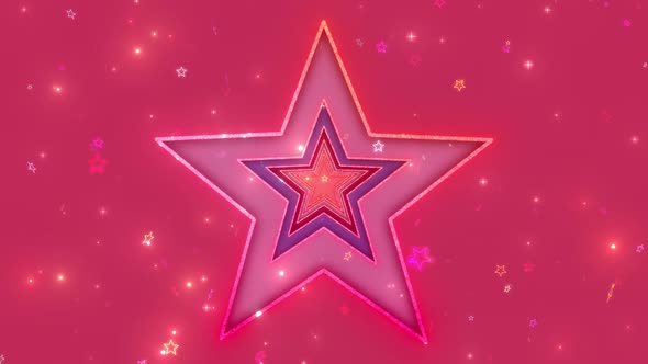 Five Pointed Star Shiny Advancing Loop Background