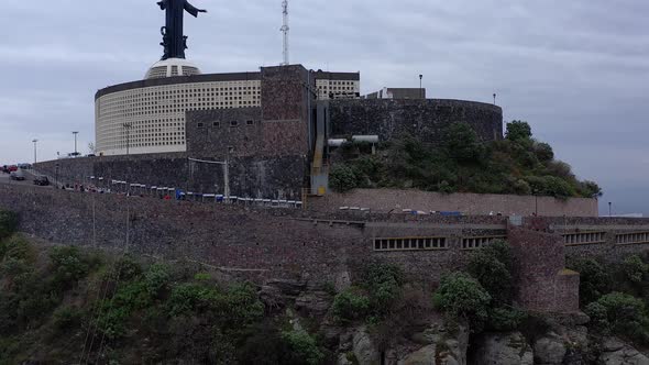 Aerial: Cristo Rey, cubilete, catholic, Guanajuato Mexico, drone view alt
