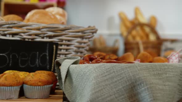 Various breads at bakery section alt