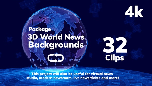 3D World News Background Package alt