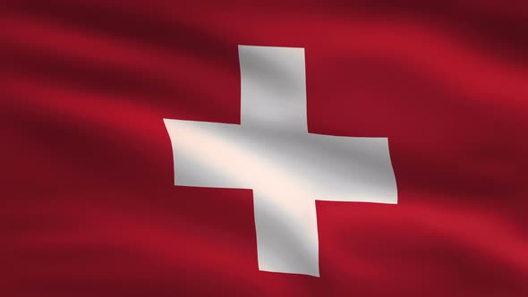 Switzerland Windy Flag Background 4K alt