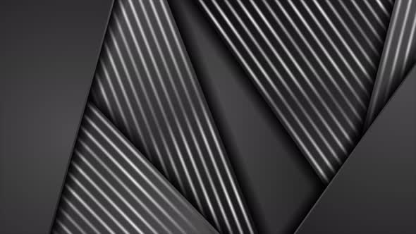 Abstract Black And Silver Smooth Stripes