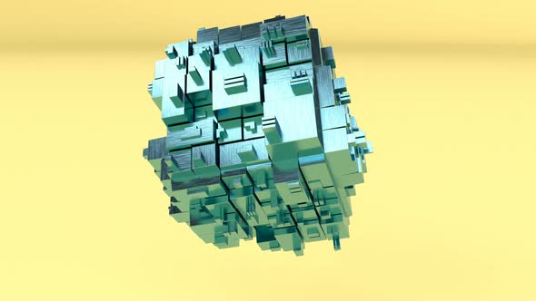Intro 3d Metal Cube Able to Loop Seamless Futuristic Background alt