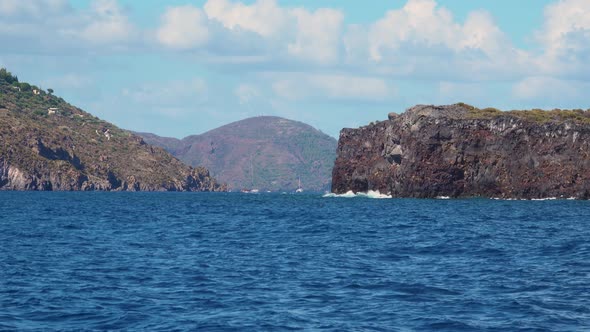 View From Moving Runabout on Yachts, Mountains, Sea and Sky alt