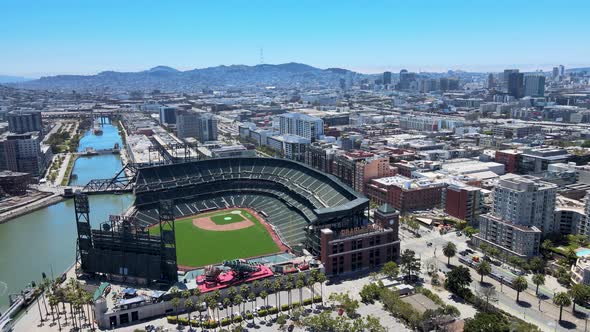 Aerial view of Oracle ATnT Baseball Park, home of the San Francisco ...