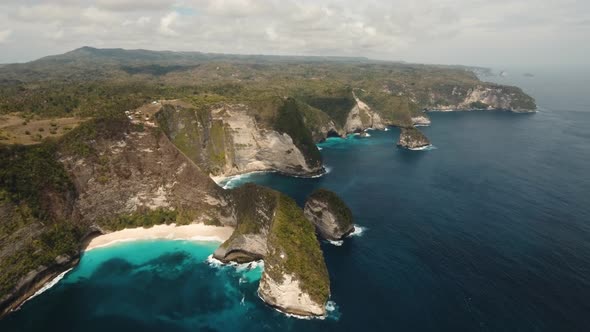 Rocky Cliff Beach Sea alt