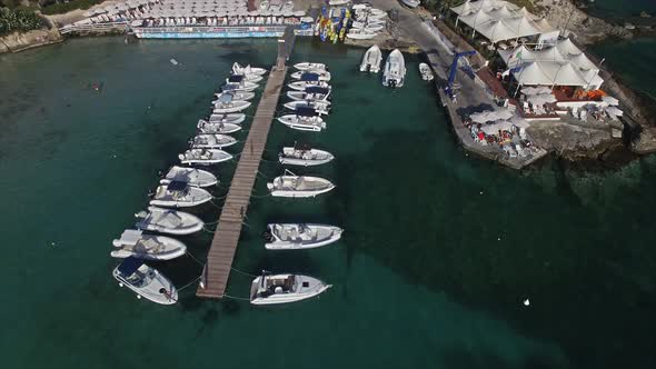 High Speed Boats Standing In The Harbour