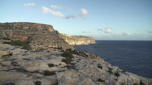 Panoramic View of Mediterranean Sea When Looking From Blue Grotto Hilltop