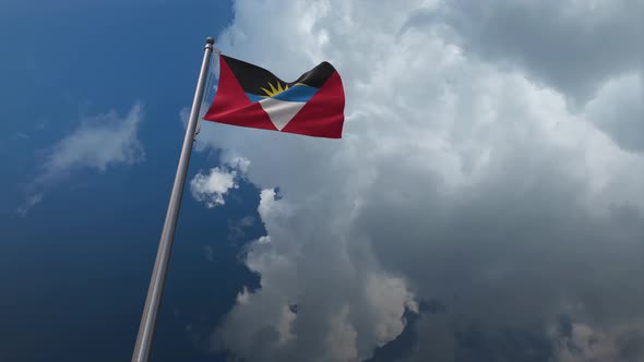 Antigua And Barbuda Flag Waving - 4K alt