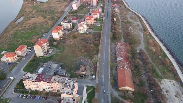 View From a Height of the City of Pomorie Which is Located on the Peninsula of Bulgaria and is