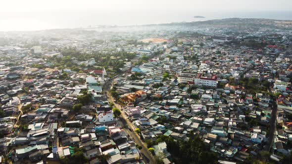 Mui Ne From Above, Overpopulated Fisherman Village At Daytime In South Vietnam alt