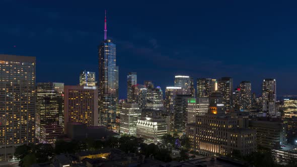 Toronto City Night Skyline Traffic