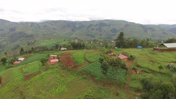 Aerial view of houses and fields, Uganda , Stock Footage | VideoHive