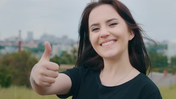 Young Stylish Attractive Girl Teenager Woman Pretty Model Girlfriend Stand Outdoors Cityscape alt