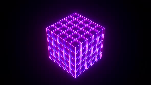 Glowing Sci Fi Cube