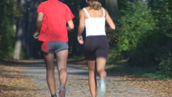 Backview of Jogging Couple