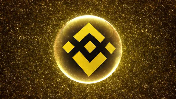 BNB Binance Coin Abstract Futuristic Digital Loop Background of Luminous Binary Code Particles