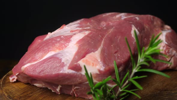 Large piece of tasty pork neck for various meat dishes