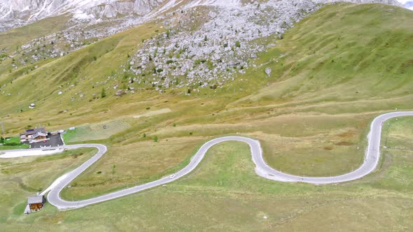 Aerial View of Curvy Road