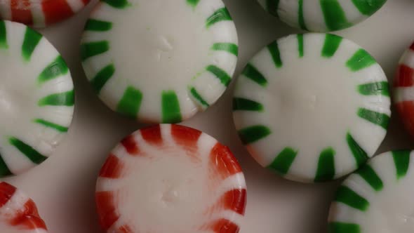 Rotating shot of spearmint hard candies - CANDY SPEARMINT 062 alt