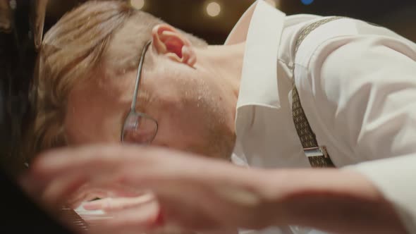 Emotional Piano Player Performing Fast Music alt