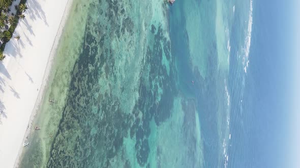 Zanzibar Tanzania  Vertical Video of the Ocean Near the Coast Slow Motion alt