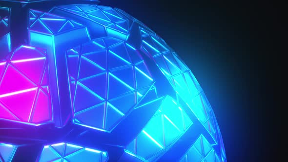 Mesh Neon Sphere in Cracks alt