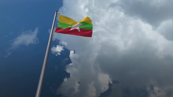 Myanmar Flag Waving 4K alt