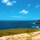 Blue ocean waves hit mountain rocks in slow motion. Cliff to the ocean in Honolulu. Lanai lookout - VideoHive Item for Sale