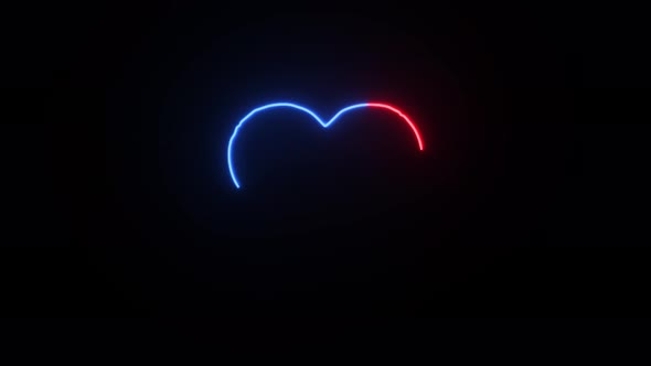 Neon Line Heart Shape Animation on a Black Background