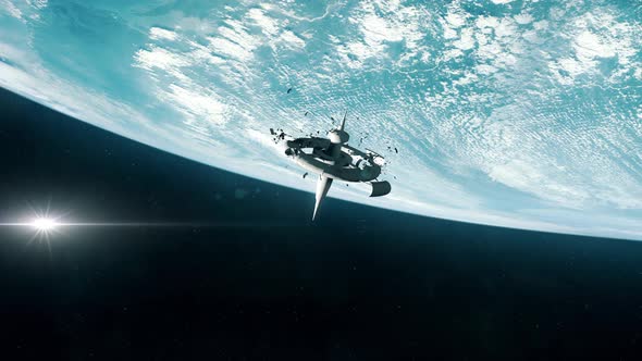 Destroyed Space Station in Earth Orbit, Motion Graphics | VideoHive