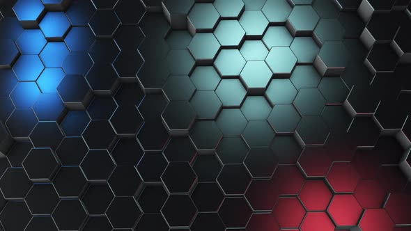 3D render animation smelter hexagons