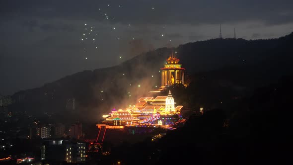 Firework and Led light at temple alt