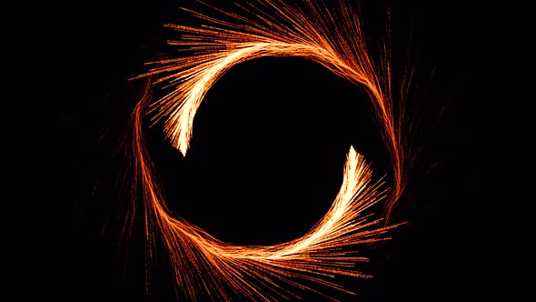 Glowing Magic Yellow Particle Circle Trail Animation